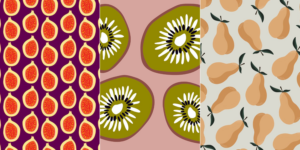 motif automne / motif fruits